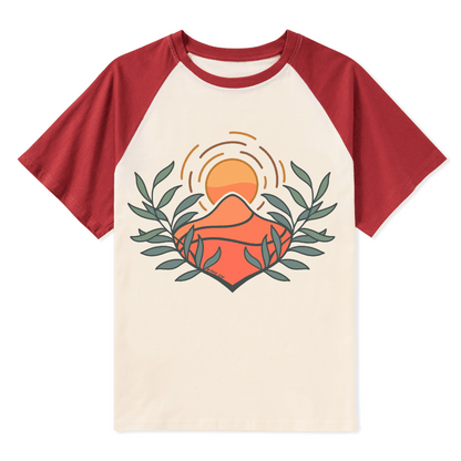 Oasis In The Desert Front-printed Raglan Short Sleeve Top