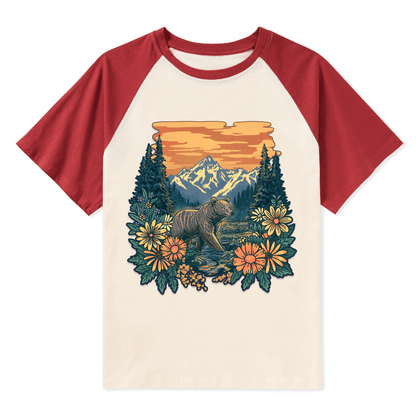 Go Into Nature Front-printed Raglan Short Sleeve Top