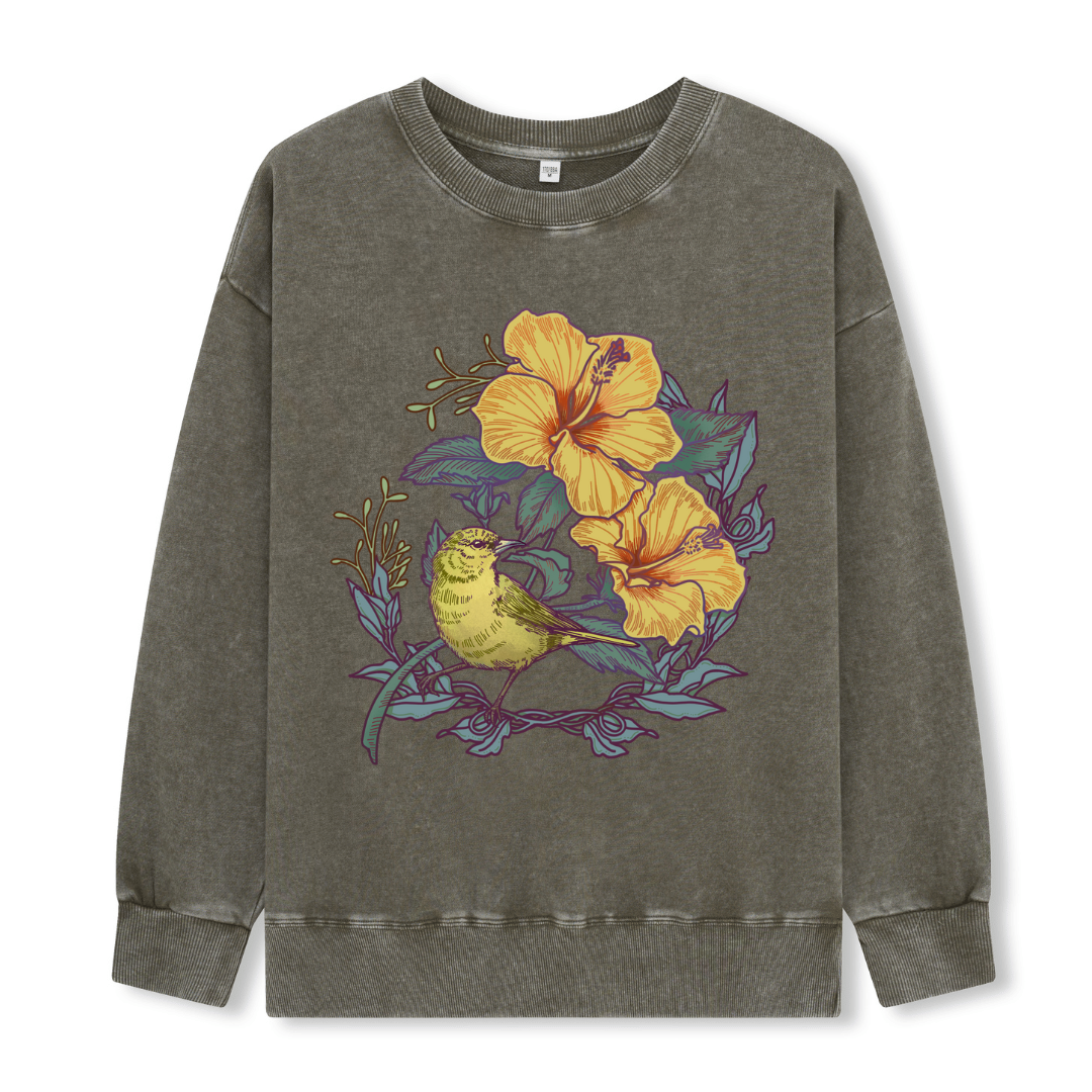 Amakihi Front-printed Washed Sweatshirt