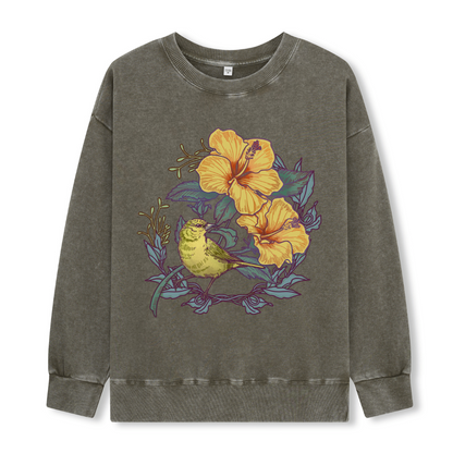 Amakihi Front-printed Washed Sweatshirt