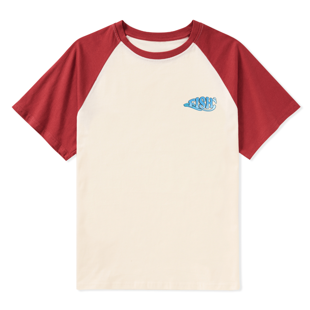 Born To Fish Raglan Short Sleeve Top