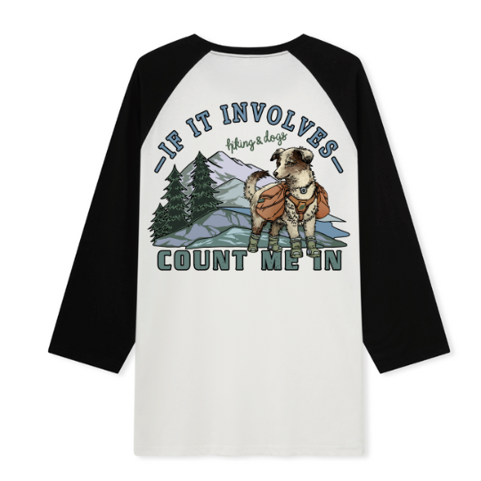 Hiking & Dogs Adventure Raglan Long Sleeve Top