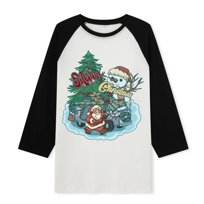 Magical Christmas Eve Front-printed Raglan Long Sleeve Top