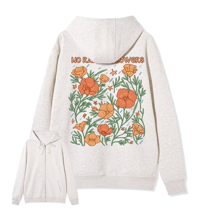 Freeleaf  No Rain No Flowers Full-Zip Back-printed Hoodie
