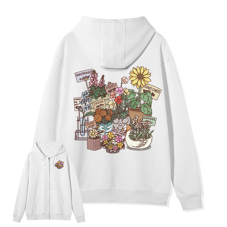 Freeleaf Flourishing Garden Nature Inspired Unisex Fleece Full-Zip Hoodie