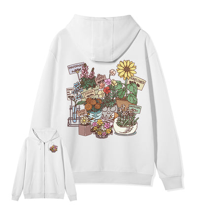 Freeleaf Flourishing Garden Nature Inspired Unisex Fleece Full-Zip Hoodie