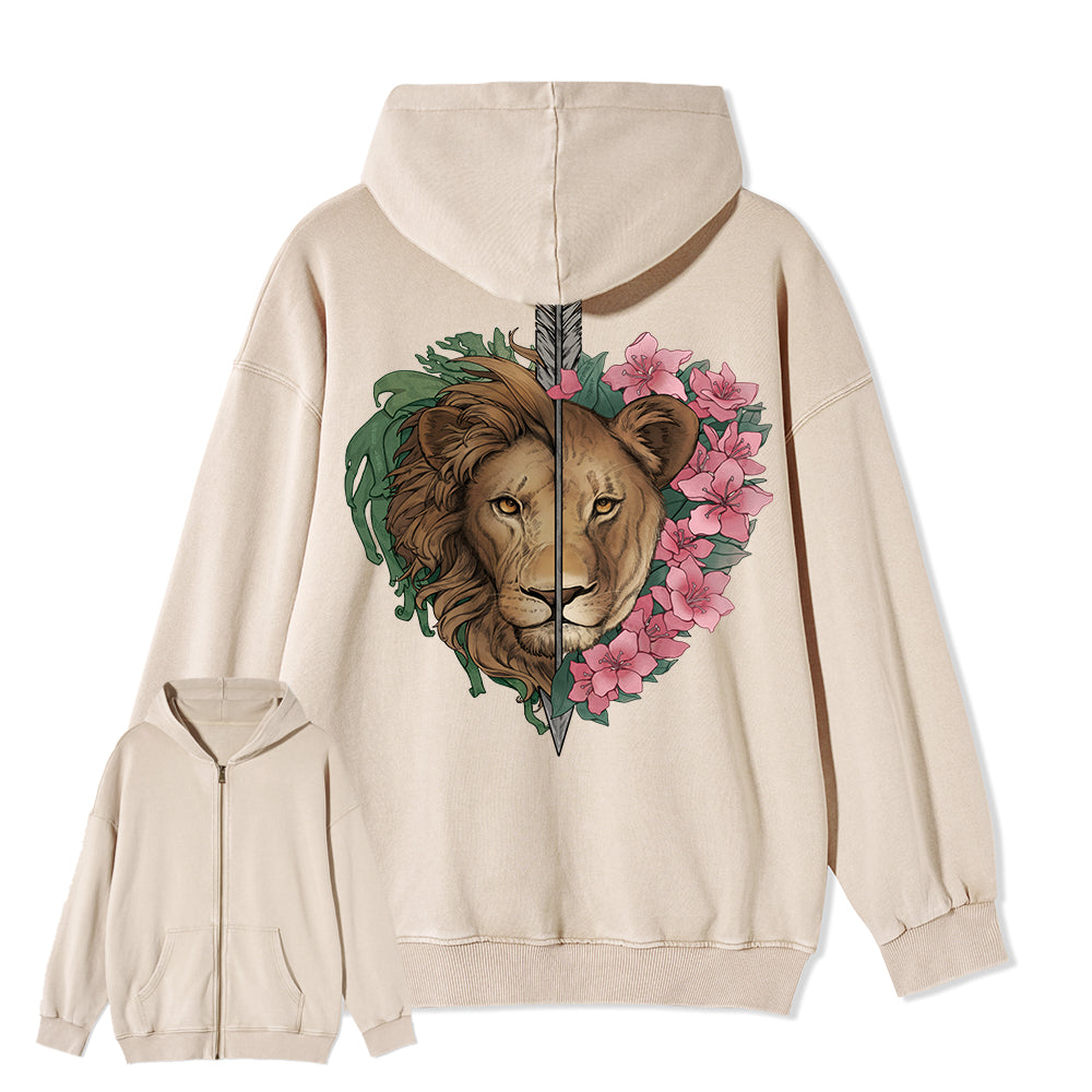 Freeleaf Wild at Heart Full-Zip Back-printed Hoodie