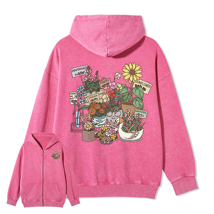 Freeleaf Flourishing Garden Nature Inspired Unisex Fleece Full-Zip Hoodie