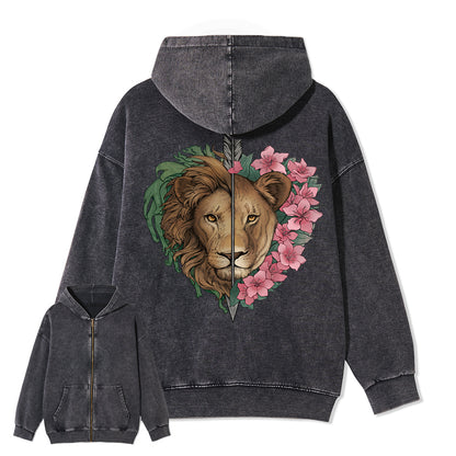 Freeleaf Wild at Heart Full-Zip Back-printed Hoodie