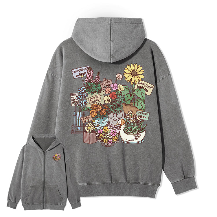 Freeleaf Flourishing Garden Nature Inspired Unisex Fleece Full-Zip Hoodie