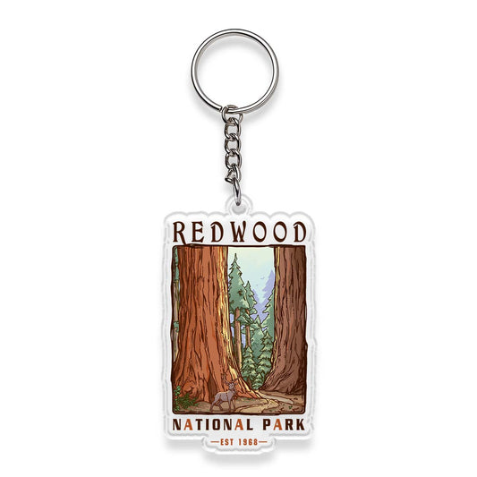 Freeleaf Redwood National Park Double-Sided Acrylic Keychain