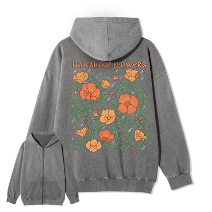 Freeleaf  No Rain No Flowers Full-Zip Back-printed Hoodie