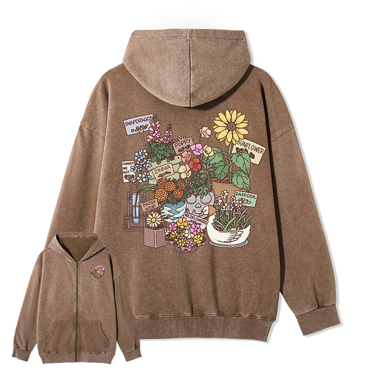 Freeleaf Flourishing Garden Nature Inspired Unisex Fleece Full-Zip Hoodie