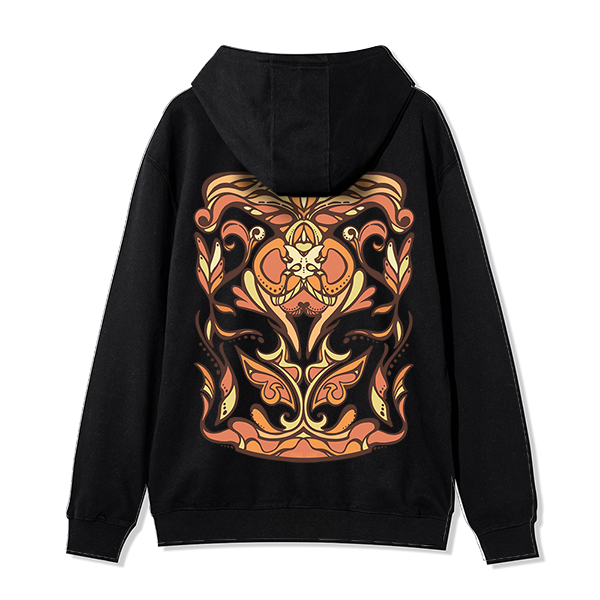 Freeleaf Golden Glow Back-printed Unisex Nature Inspired Fleece Full-Zip Hoodie