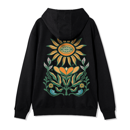 freeleaf-sunflower-back-printed-unisex-nature-inspired-fleece-full-zip-hoodie