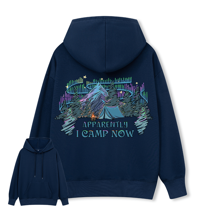 Freeleaf I Camping Now In The Land of Aurora Back-printed Hoodie