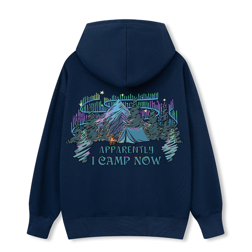 Freeleaf I Camping Now In The Land of Aurora Back-printed Hoodie