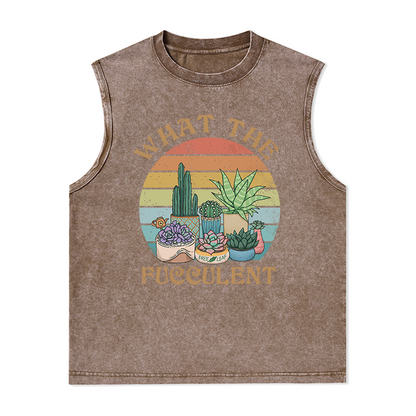 Freeleaf What the Fucculent Unisex Washed Tank Tops
