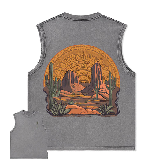 Freeleaf Golden Desert Inspired Unisex Washed Tank Tops