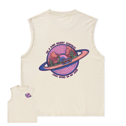 Freeleaf On A Dark Desert Highway Unisex Washed Tank Tops