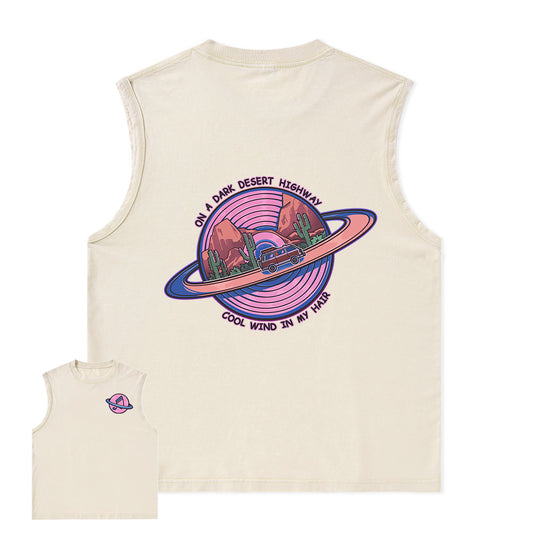 Freeleaf On A Dark Desert Highway Unisex Washed Tank Tops