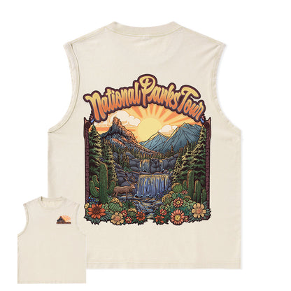 Freeleaf National Parks Tour Nature Inspired Unisex Washed Tank Tops