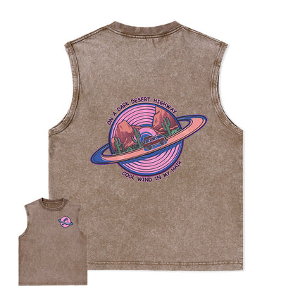 Freeleaf On A Dark Desert Highway Unisex Washed Tank Tops