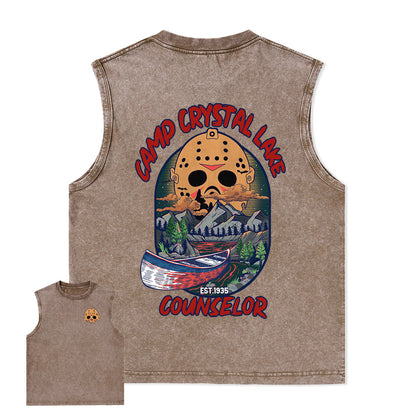 Freeleaf Camp Crystal Lake Unisex Washed Tank Tops