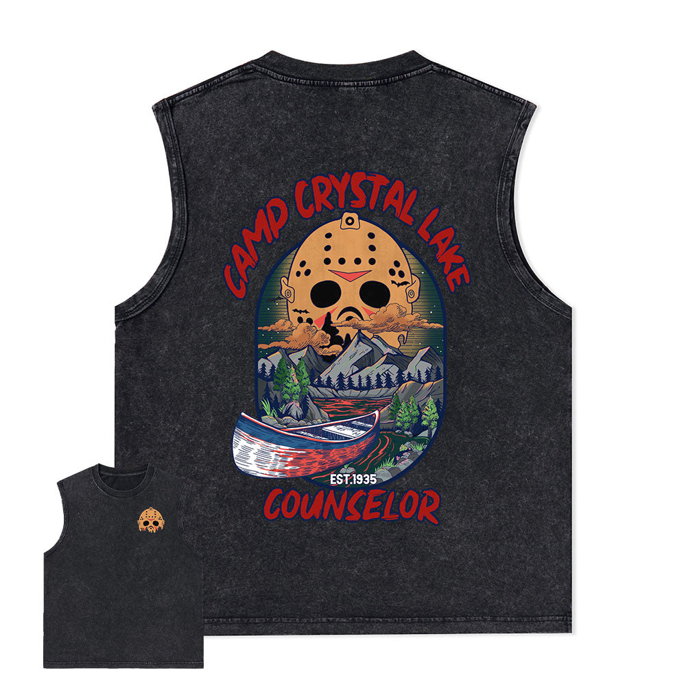 Freeleaf Camp Crystal Lake Unisex Washed Tank Tops