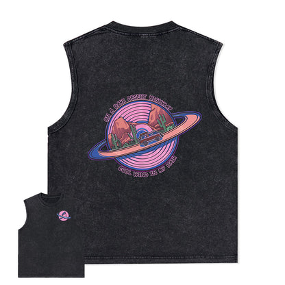 Freeleaf On A Dark Desert Highway Unisex Washed Tank Tops