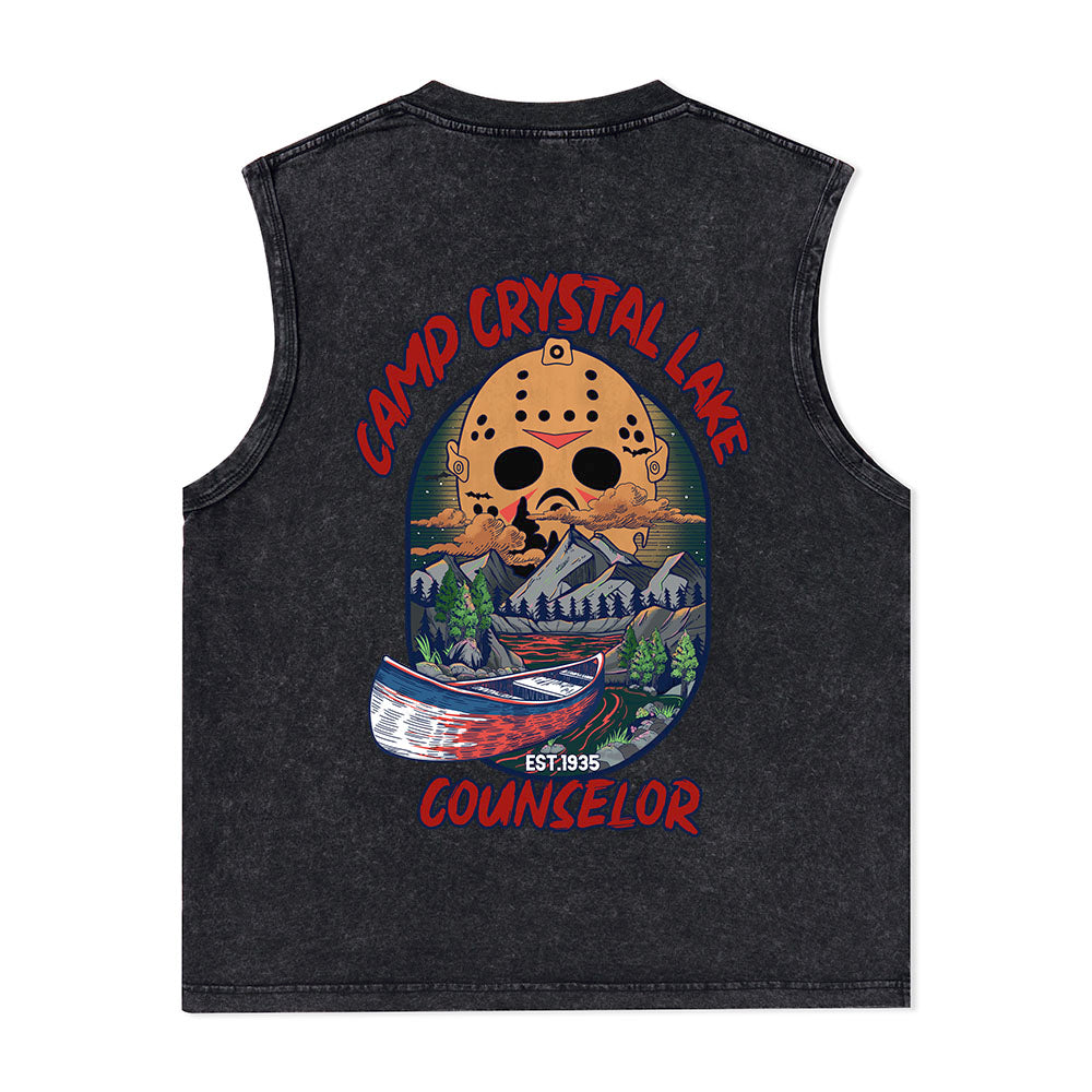 Freeleaf Camp Crystal Lake Unisex Washed Tank Tops