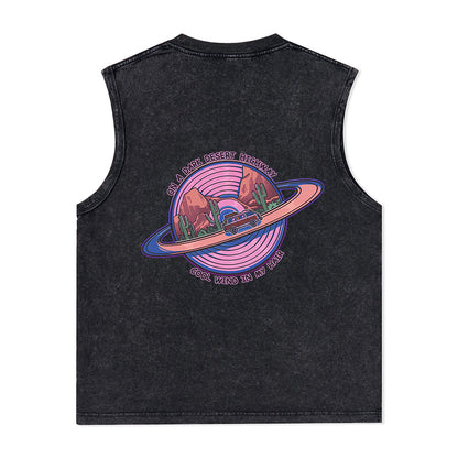 Freeleaf On A Dark Desert Highway Unisex Washed Tank Tops