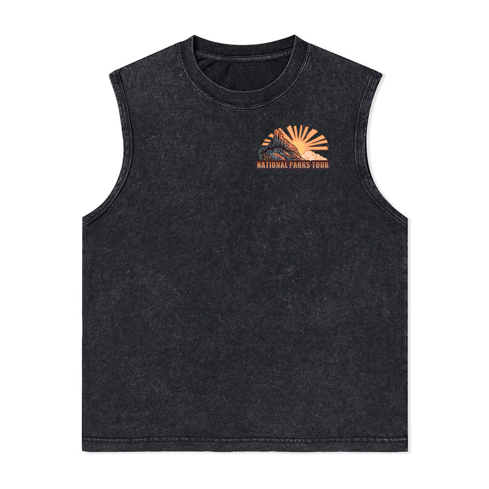 Freeleaf National Parks Tour Nature Inspired Unisex Washed Tank Tops