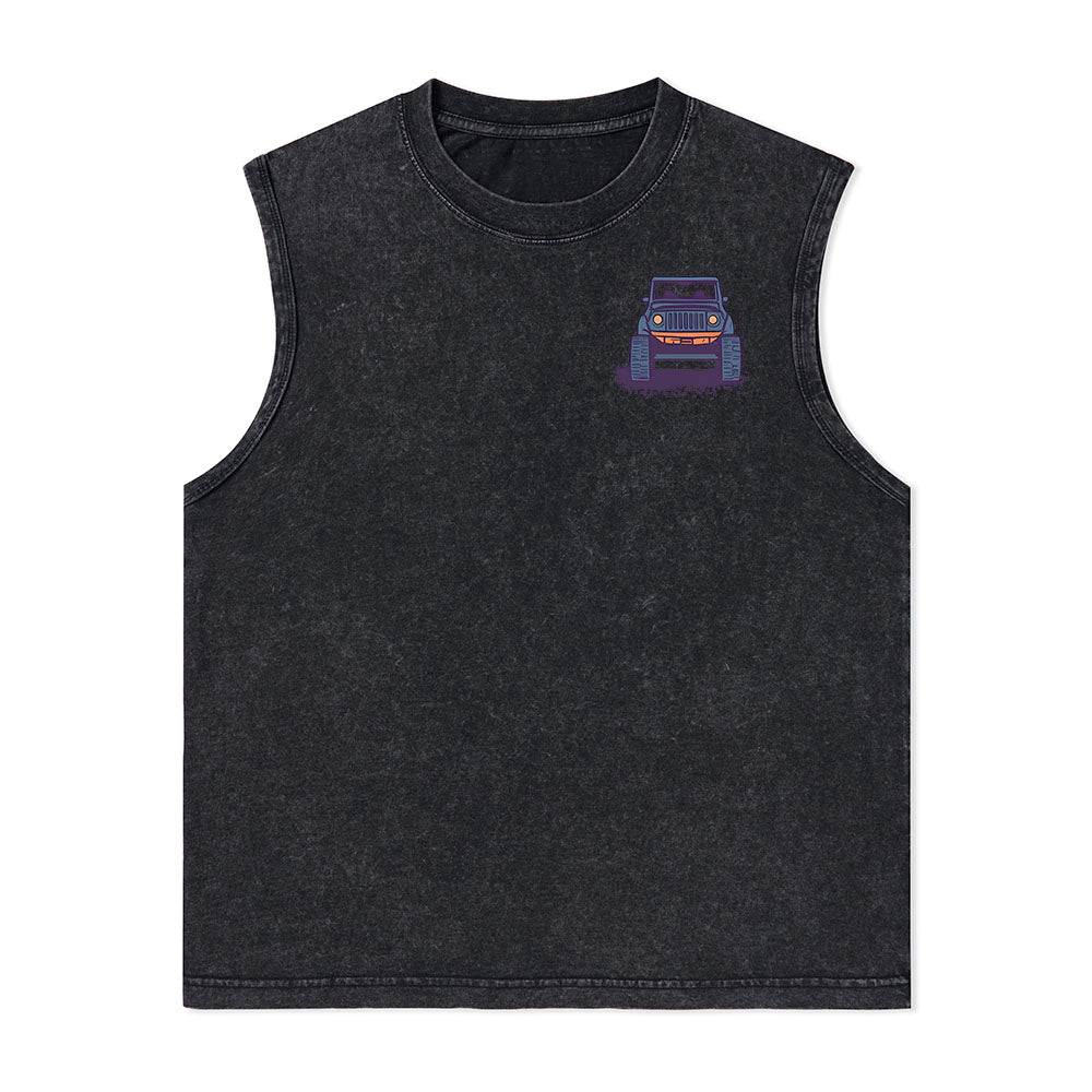 Freeleaf Go Hiking With Music Nature Inspired Unisex Washed Tank Tops