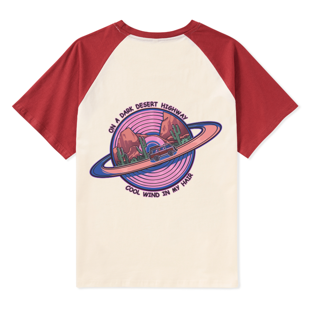 On A Dark Desert Highway Raglan Short Sleeve Top