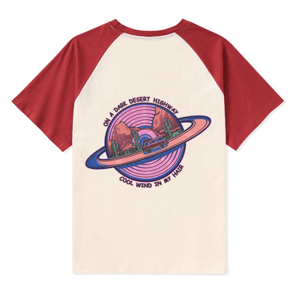 On A Dark Desert Highway Raglan Short Sleeve Top