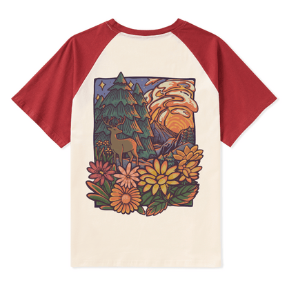 Wander In The Forest Raglan Short Sleeve Top