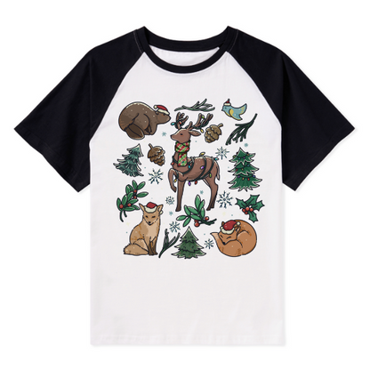 Yellowstone Christmas Wonderland Raglan Short Sleeve Top