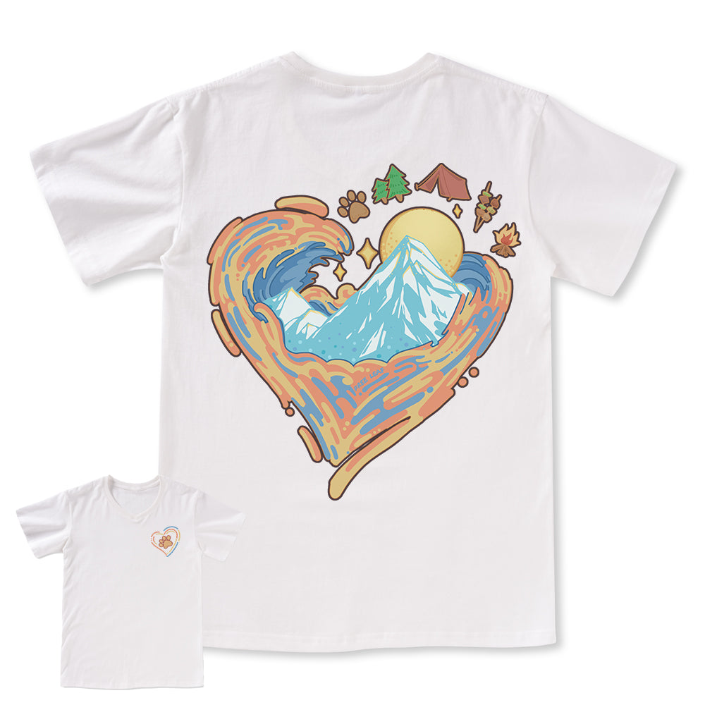 Freeleaf Heart of Wilderness Camping Unisex V-neck Tee