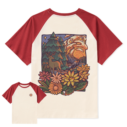 Wander In The Forest Raglan Short Sleeve Top