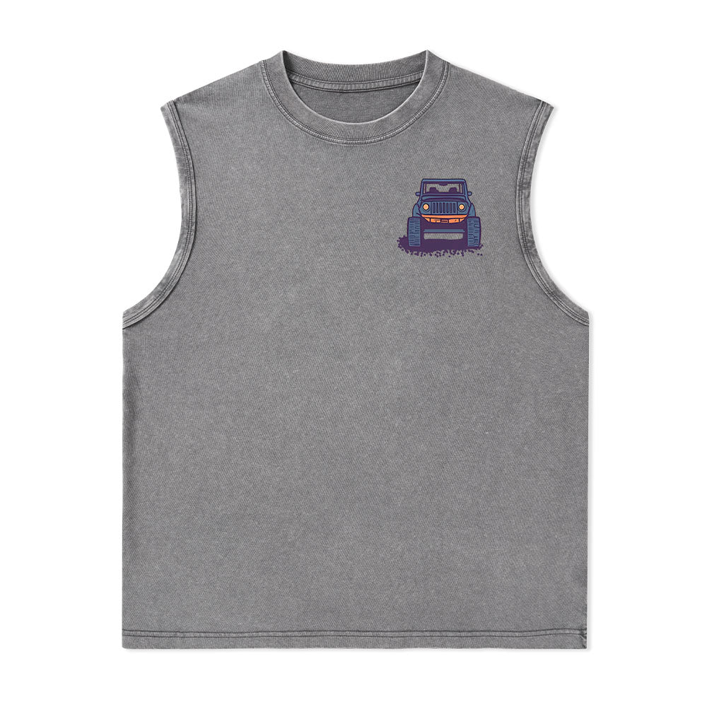 Freeleaf Go Hiking With Music Nature Inspired Unisex Washed Tank Tops