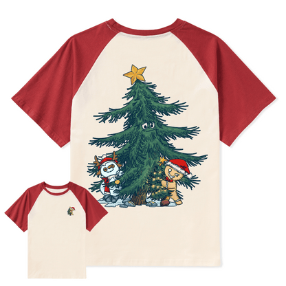 Merry Christmas Raglan Short Sleeve Top