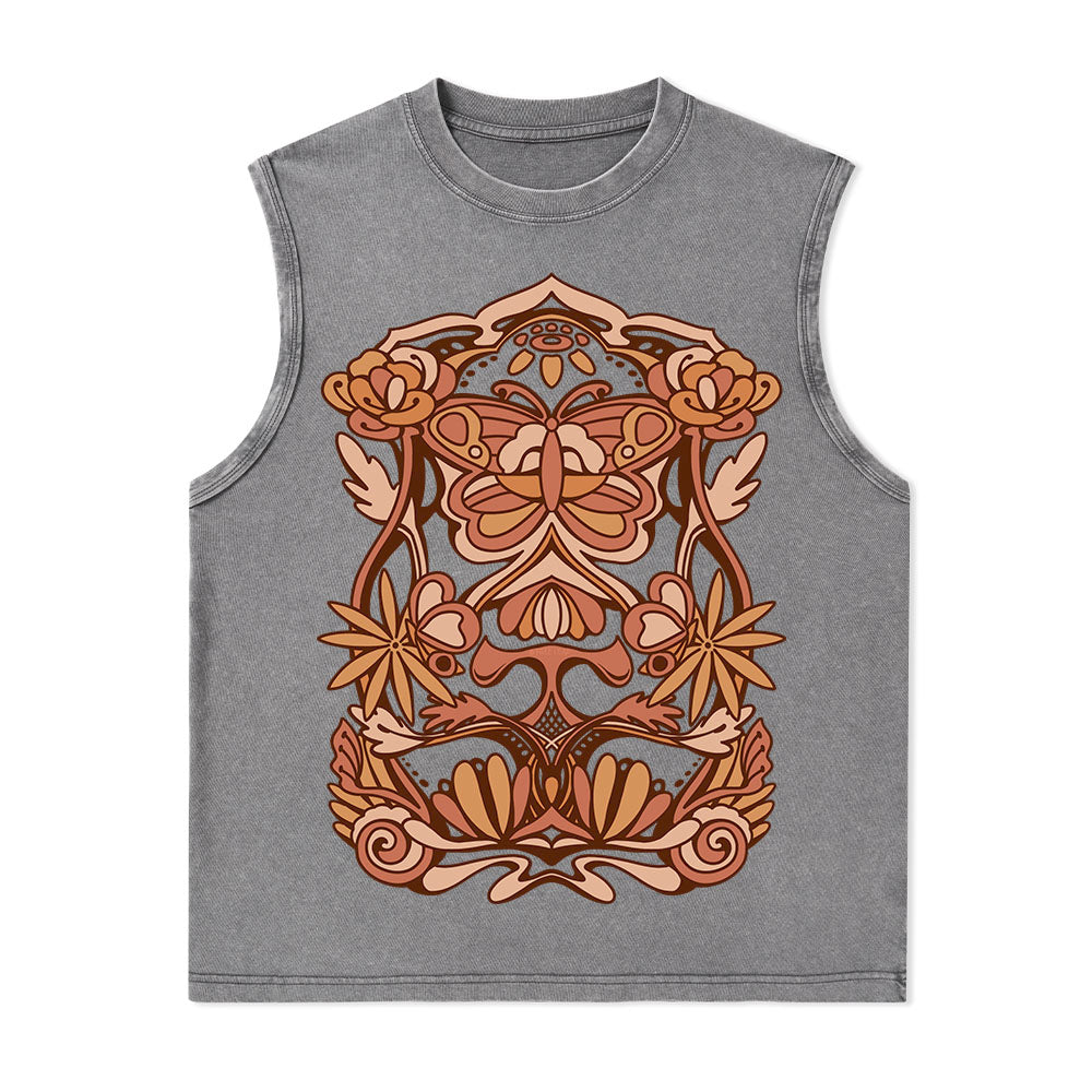 Freeleaf Spring Butterfly Nature Inspired Unisex Washed Tank Tops