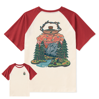 Go And Discover Raglan Short Sleeve Top