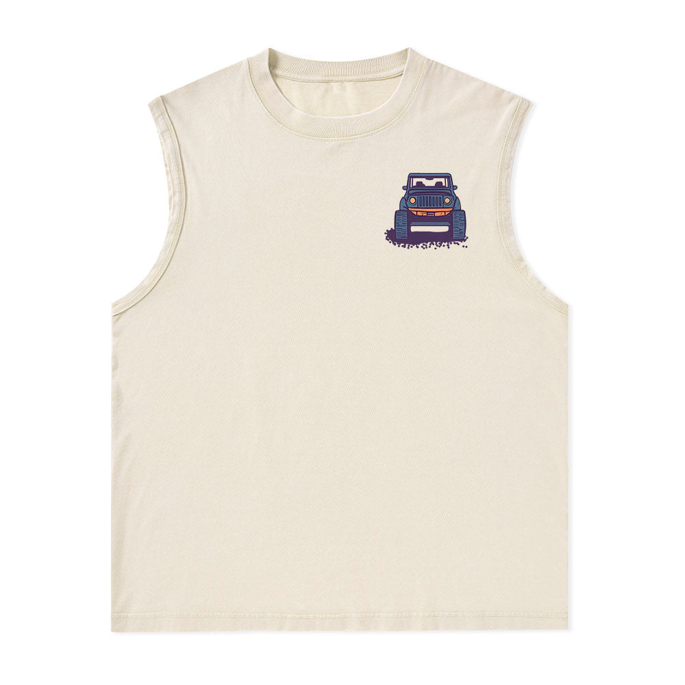 Freeleaf Go Hiking With Music Nature Inspired Unisex Washed Tank Tops