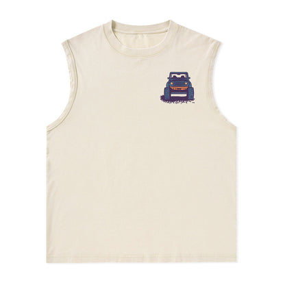 Freeleaf Go Hiking With Music Nature Inspired Unisex Washed Tank Tops