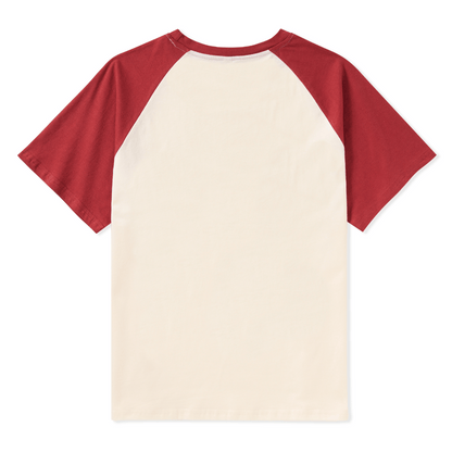 Spring Flower Front-printed Raglan Short Sleeve Top