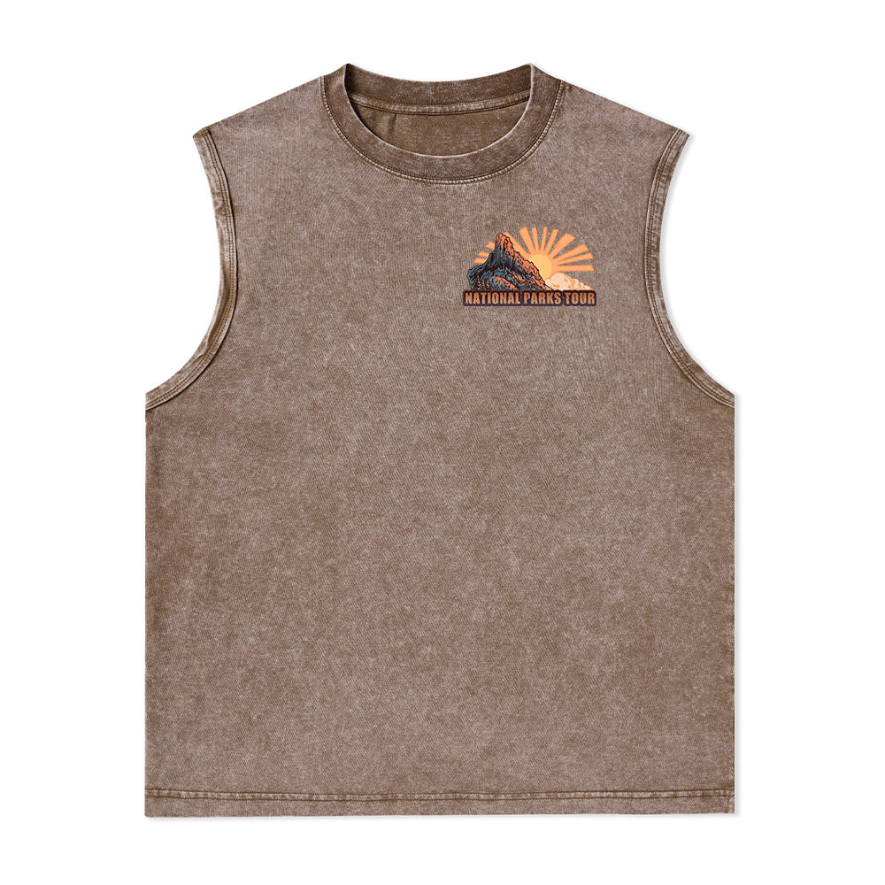 Freeleaf National Parks Tour Nature Inspired Unisex Washed Tank Tops