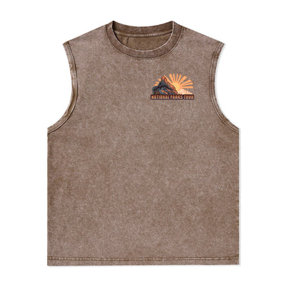 Freeleaf National Parks Tour Nature Inspired Unisex Washed Tank Tops