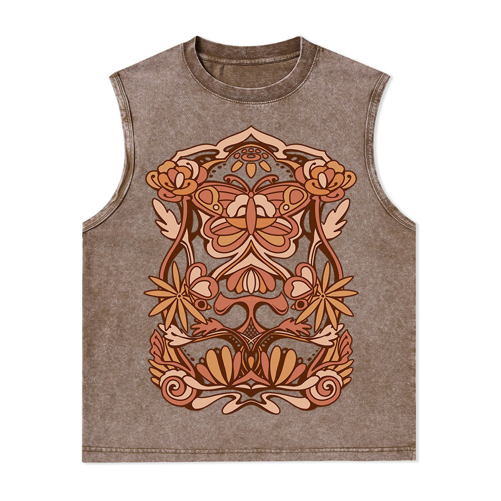 Freeleaf Spring Butterfly Nature Inspired Unisex Washed Tank Tops